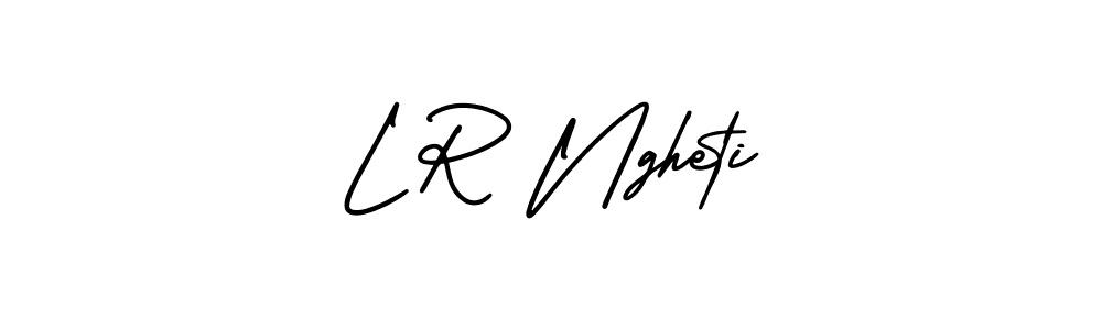 How to make L R Ngheti name signature. Use AmerikaSignatureDemo-Regular style for creating short signs online. This is the latest handwritten sign. L R Ngheti signature style 3 images and pictures png