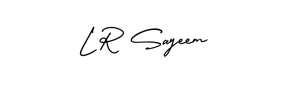 How to Draw L R Sayeem signature style? AmerikaSignatureDemo-Regular is a latest design signature styles for name L R Sayeem. L R Sayeem signature style 3 images and pictures png