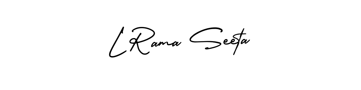 How to make L Rama Seeta name signature. Use AmerikaSignatureDemo-Regular style for creating short signs online. This is the latest handwritten sign. L Rama Seeta signature style 3 images and pictures png