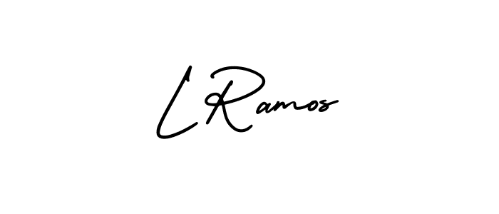 You should practise on your own different ways (AmerikaSignatureDemo-Regular) to write your name (L Ramos) in signature. don't let someone else do it for you. L Ramos signature style 3 images and pictures png