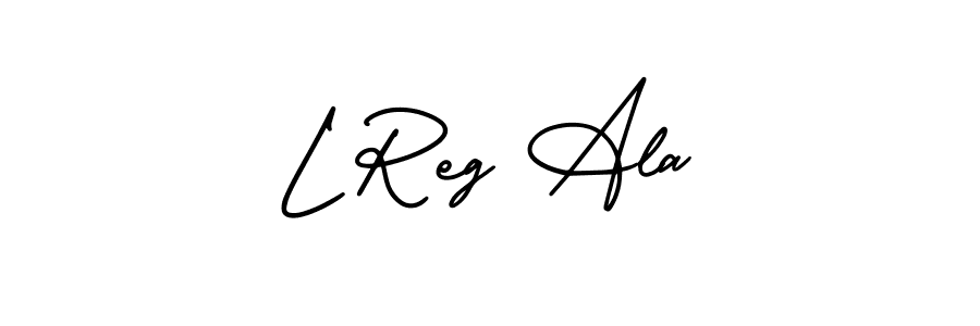 if you are searching for the best signature style for your name L Reg Ala. so please give up your signature search. here we have designed multiple signature styles  using AmerikaSignatureDemo-Regular. L Reg Ala signature style 3 images and pictures png