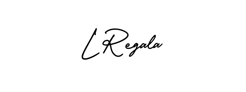 Create a beautiful signature design for name L Regala. With this signature (AmerikaSignatureDemo-Regular) fonts, you can make a handwritten signature for free. L Regala signature style 3 images and pictures png