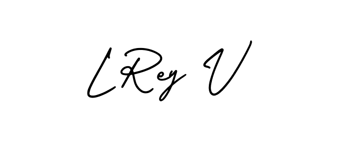 Design your own signature with our free online signature maker. With this signature software, you can create a handwritten (AmerikaSignatureDemo-Regular) signature for name L Rey V. L Rey V signature style 3 images and pictures png