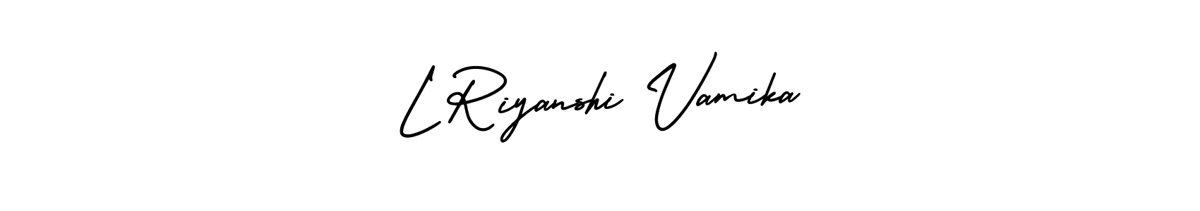 It looks lik you need a new signature style for name L Riyanshi Vamika. Design unique handwritten (AmerikaSignatureDemo-Regular) signature with our free signature maker in just a few clicks. L Riyanshi Vamika signature style 3 images and pictures png