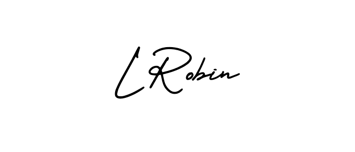 L Robin stylish signature style. Best Handwritten Sign (AmerikaSignatureDemo-Regular) for my name. Handwritten Signature Collection Ideas for my name L Robin. L Robin signature style 3 images and pictures png