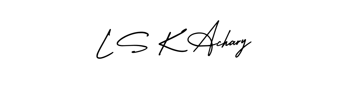 See photos of L S K Achary official signature by Spectra . Check more albums & portfolios. Read reviews & check more about AmerikaSignatureDemo-Regular font. L S K Achary signature style 3 images and pictures png