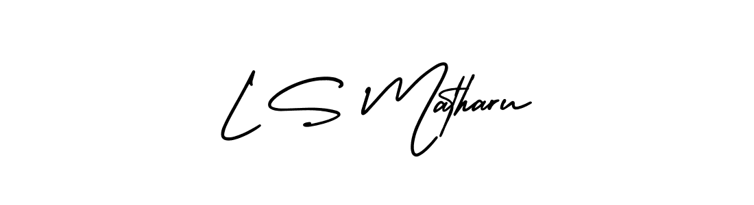 Use a signature maker to create a handwritten signature online. With this signature software, you can design (AmerikaSignatureDemo-Regular) your own signature for name L S Matharu. L S Matharu signature style 3 images and pictures png