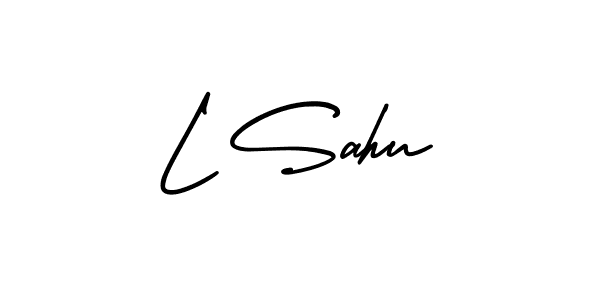 if you are searching for the best signature style for your name L Sahu. so please give up your signature search. here we have designed multiple signature styles  using AmerikaSignatureDemo-Regular. L Sahu signature style 3 images and pictures png