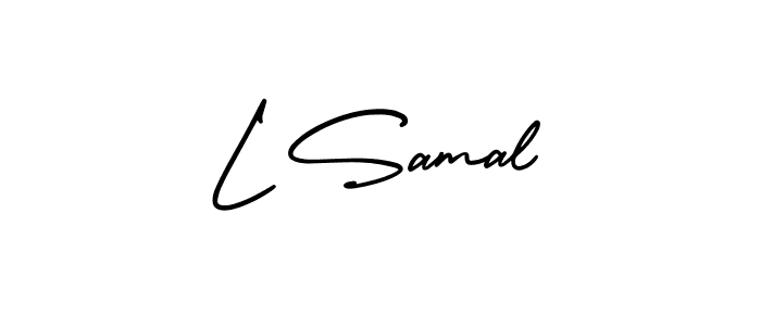 Create a beautiful signature design for name L Samal. With this signature (AmerikaSignatureDemo-Regular) fonts, you can make a handwritten signature for free. L Samal signature style 3 images and pictures png