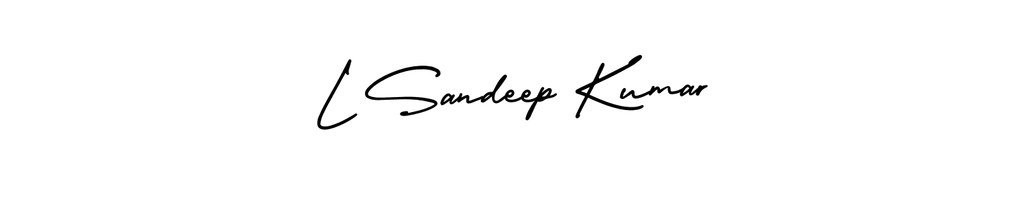 How to make L Sandeep Kumar name signature. Use AmerikaSignatureDemo-Regular style for creating short signs online. This is the latest handwritten sign. L Sandeep Kumar signature style 3 images and pictures png