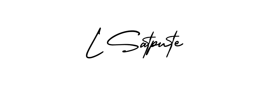 Use a signature maker to create a handwritten signature online. With this signature software, you can design (AmerikaSignatureDemo-Regular) your own signature for name L Satpute. L Satpute signature style 3 images and pictures png