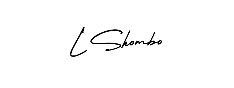 Make a beautiful signature design for name L Shombo. With this signature (AmerikaSignatureDemo-Regular) style, you can create a handwritten signature for free. L Shombo signature style 3 images and pictures png