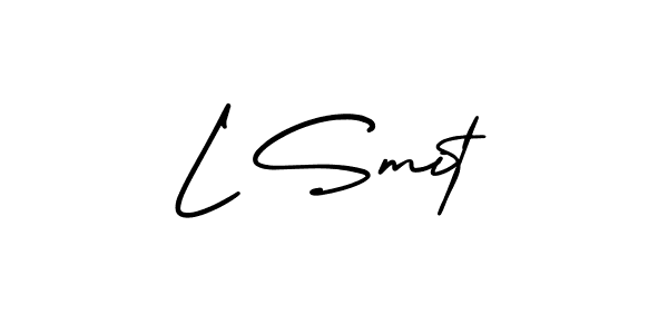 How to make L Smit name signature. Use AmerikaSignatureDemo-Regular style for creating short signs online. This is the latest handwritten sign. L Smit signature style 3 images and pictures png