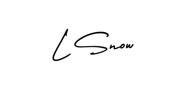 How to make L Snow name signature. Use AmerikaSignatureDemo-Regular style for creating short signs online. This is the latest handwritten sign. L Snow signature style 3 images and pictures png