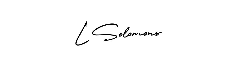 Use a signature maker to create a handwritten signature online. With this signature software, you can design (AmerikaSignatureDemo-Regular) your own signature for name L Solomons. L Solomons signature style 3 images and pictures png