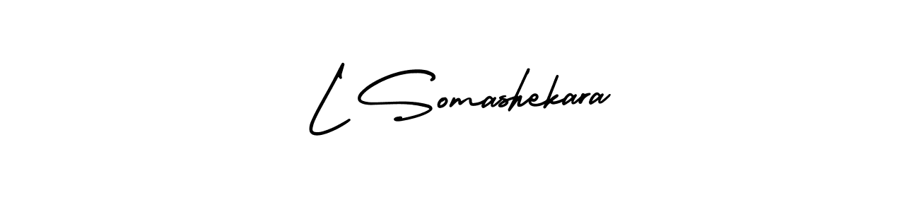 Create a beautiful signature design for name L Somashekara. With this signature (AmerikaSignatureDemo-Regular) fonts, you can make a handwritten signature for free. L Somashekara signature style 3 images and pictures png