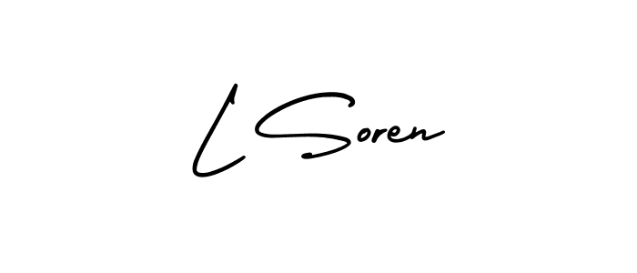 Check out images of Autograph of L Soren name. Actor L Soren Signature Style. AmerikaSignatureDemo-Regular is a professional sign style online. L Soren signature style 3 images and pictures png