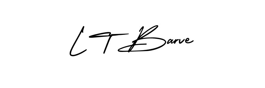 Create a beautiful signature design for name L T Barve. With this signature (AmerikaSignatureDemo-Regular) fonts, you can make a handwritten signature for free. L T Barve signature style 3 images and pictures png