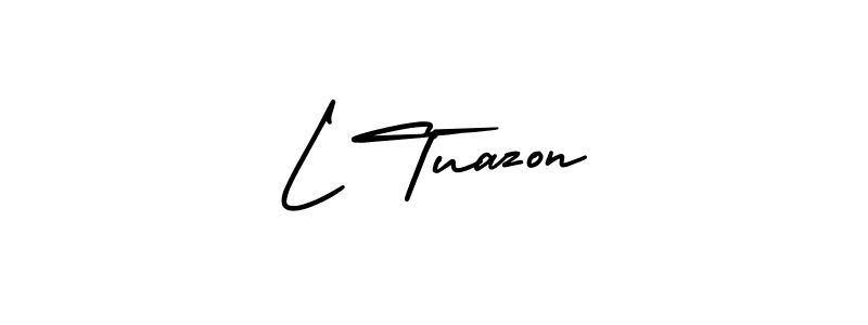 Also we have L Tuazon name is the best signature style. Create professional handwritten signature collection using AmerikaSignatureDemo-Regular autograph style. L Tuazon signature style 3 images and pictures png