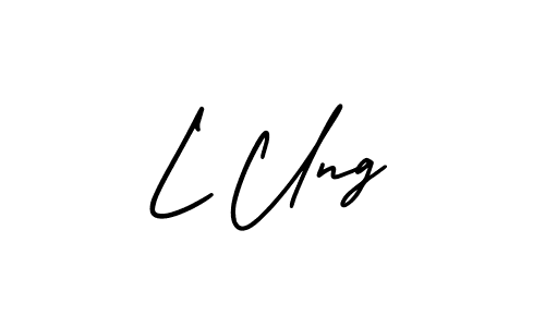 How to make L Ung name signature. Use AmerikaSignatureDemo-Regular style for creating short signs online. This is the latest handwritten sign. L Ung signature style 3 images and pictures png