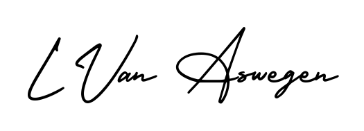 The AmerikaSignatureDemo-Regular font gives name L Van Aswegen a signature that looks effortless yet distinguished. Download high-res PNG instantly. L Van Aswegen signature style 3 images and pictures png