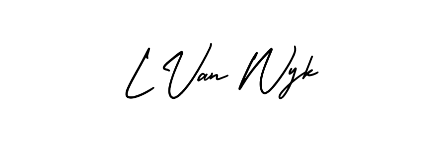 Design your own signature with our free online signature maker. With this signature software, you can create a handwritten (AmerikaSignatureDemo-Regular) signature for name L Van Wyk. L Van Wyk signature style 3 images and pictures png