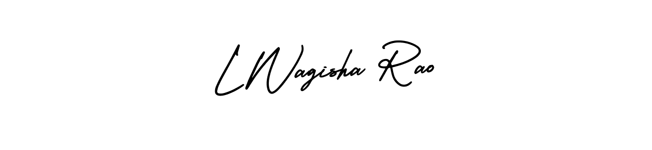 How to Draw L Wagisha Rao signature style? AmerikaSignatureDemo-Regular is a latest design signature styles for name L Wagisha Rao. L Wagisha Rao signature style 3 images and pictures png