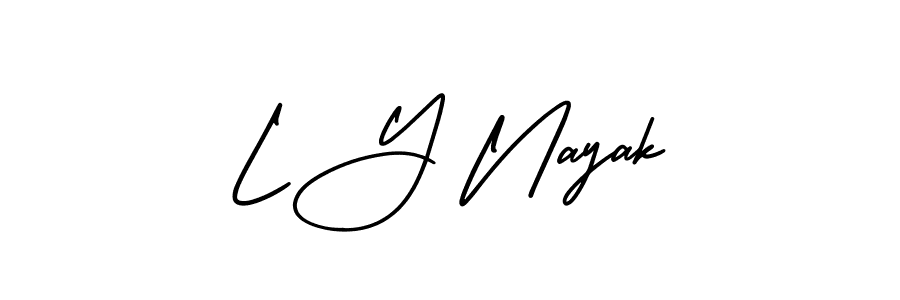 Design your own signature with our free online signature maker. With this signature software, you can create a handwritten (AmerikaSignatureDemo-Regular) signature for name L Y Nayak. L Y Nayak signature style 3 images and pictures png