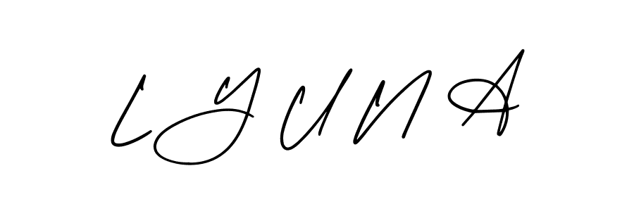 Also we have L Y U N A name is the best signature style. Create professional handwritten signature collection using AmerikaSignatureDemo-Regular autograph style. L Y U N A signature style 3 images and pictures png