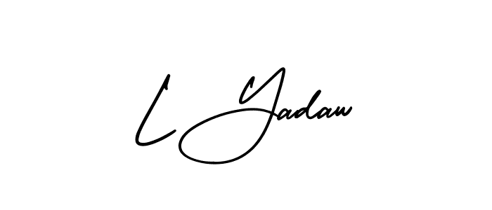 if you are searching for the best signature style for your name L Yadaw. so please give up your signature search. here we have designed multiple signature styles  using AmerikaSignatureDemo-Regular. L Yadaw signature style 3 images and pictures png