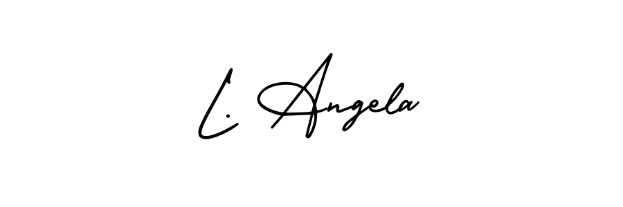 Similarly AmerikaSignatureDemo-Regular is the best handwritten signature design. Signature creator online .You can use it as an online autograph creator for name L. Angela. L. Angela signature style 3 images and pictures png