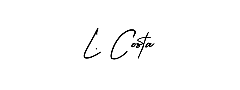 Similarly AmerikaSignatureDemo-Regular is the best handwritten signature design. Signature creator online .You can use it as an online autograph creator for name L. Costa. L. Costa signature style 3 images and pictures png