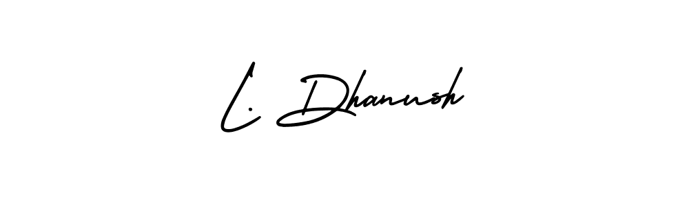 Make a short L. Dhanush signature style. Manage your documents anywhere anytime using AmerikaSignatureDemo-Regular. Create and add eSignatures, submit forms, share and send files easily. L. Dhanush signature style 3 images and pictures png