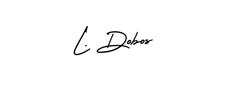 Use a signature maker to create a handwritten signature online. With this signature software, you can design (AmerikaSignatureDemo-Regular) your own signature for name L. Dobos. L. Dobos signature style 3 images and pictures png