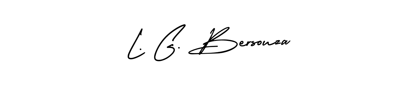 AmerikaSignatureDemo-Regular is a professional signature style that is perfect for those who want to add a touch of class to their signature. It is also a great choice for those who want to make their signature more unique. Get L. G. Bersouza name to fancy signature for free. L. G. Bersouza signature style 3 images and pictures png