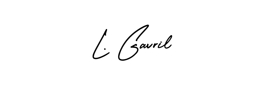 How to Draw L. Gavril signature style? AmerikaSignatureDemo-Regular is a latest design signature styles for name L. Gavril. L. Gavril signature style 3 images and pictures png