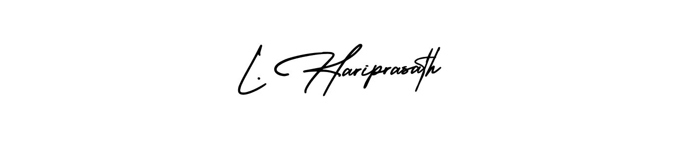 How to make L. Hariprasath signature? AmerikaSignatureDemo-Regular is a professional autograph style. Create handwritten signature for L. Hariprasath name. L. Hariprasath signature style 3 images and pictures png