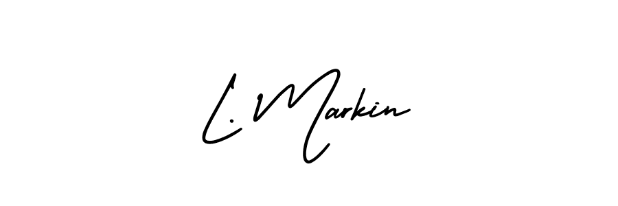 Use a signature maker to create a handwritten signature online. With this signature software, you can design (AmerikaSignatureDemo-Regular) your own signature for name L. Markin. L. Markin signature style 3 images and pictures png