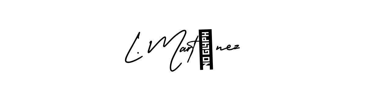 Make a beautiful signature design for name L. Martínez. With this signature (AmerikaSignatureDemo-Regular) style, you can create a handwritten signature for free. L. Martínez signature style 3 images and pictures png