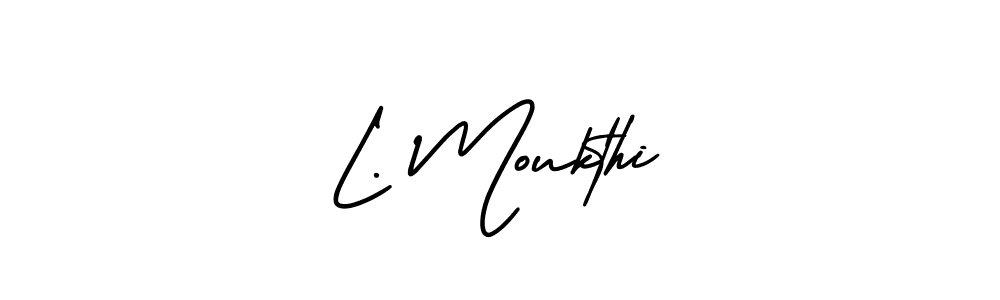 L. Moukthi stylish signature style. Best Handwritten Sign (AmerikaSignatureDemo-Regular) for my name. Handwritten Signature Collection Ideas for my name L. Moukthi. L. Moukthi signature style 3 images and pictures png