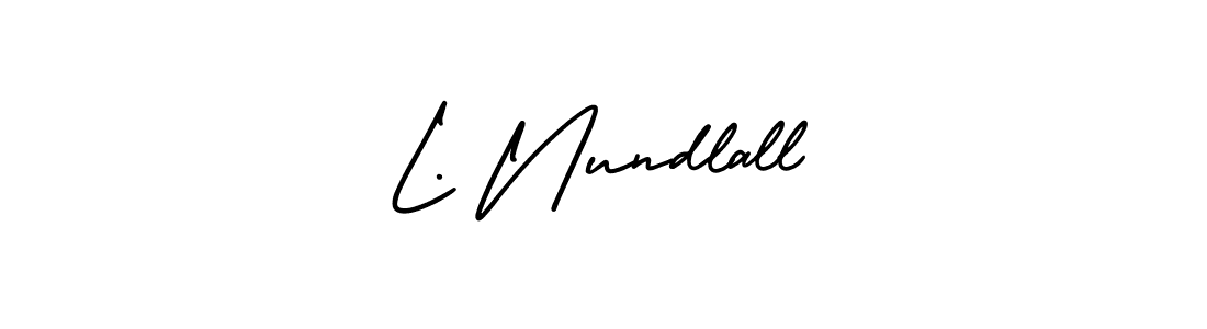 Make a beautiful signature design for name L. Nundlall. With this signature (AmerikaSignatureDemo-Regular) style, you can create a handwritten signature for free. L. Nundlall signature style 3 images and pictures png