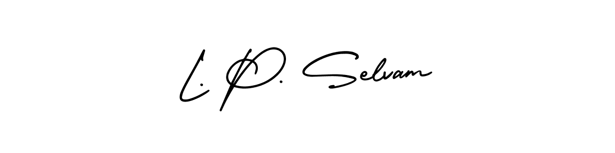 Create a beautiful signature design for name L. P. Selvam. With this signature (AmerikaSignatureDemo-Regular) fonts, you can make a handwritten signature for free. L. P. Selvam signature style 3 images and pictures png