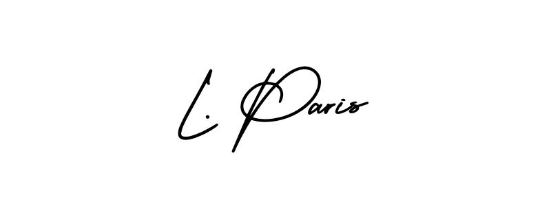 How to make L. Paris name signature. Use AmerikaSignatureDemo-Regular style for creating short signs online. This is the latest handwritten sign. L. Paris signature style 3 images and pictures png