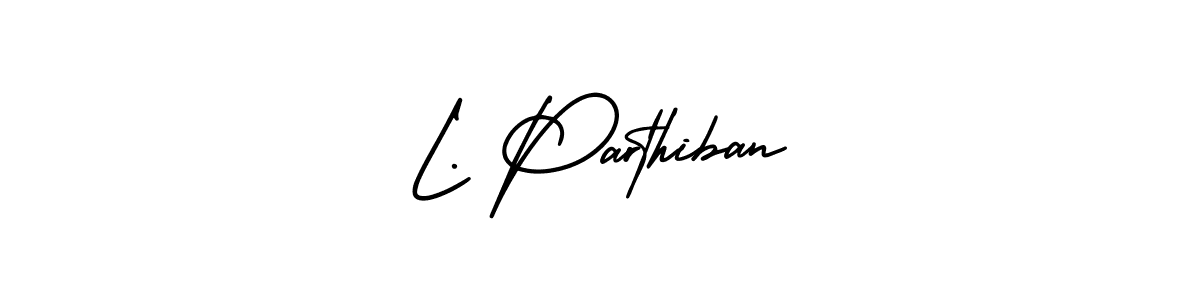 Design your own signature with our free online signature maker. With this signature software, you can create a handwritten (AmerikaSignatureDemo-Regular) signature for name L. Parthiban. L. Parthiban signature style 3 images and pictures png