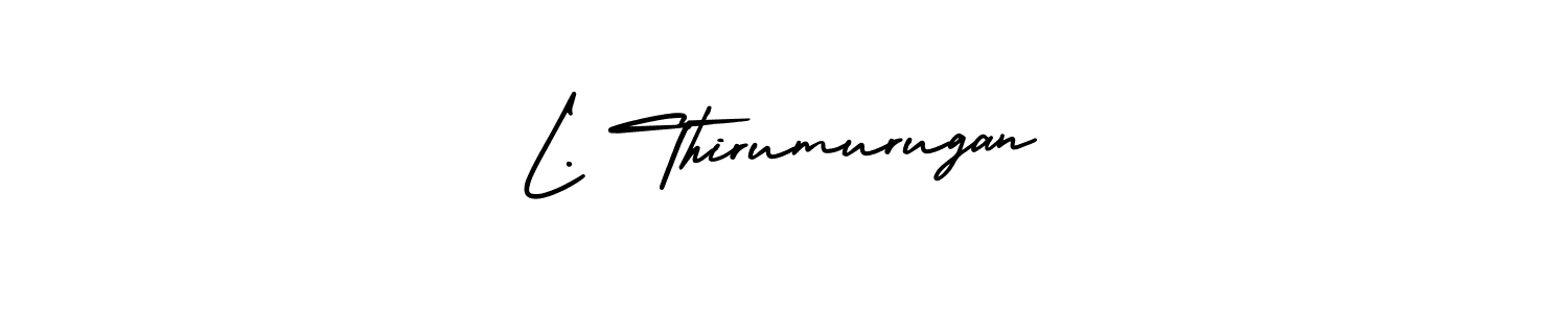 How to Draw L. Thirumurugan signature style? AmerikaSignatureDemo-Regular is a latest design signature styles for name L. Thirumurugan. L. Thirumurugan signature style 3 images and pictures png