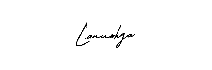 How to Draw L.anushya signature style? AmerikaSignatureDemo-Regular is a latest design signature styles for name L.anushya. L.anushya signature style 3 images and pictures png