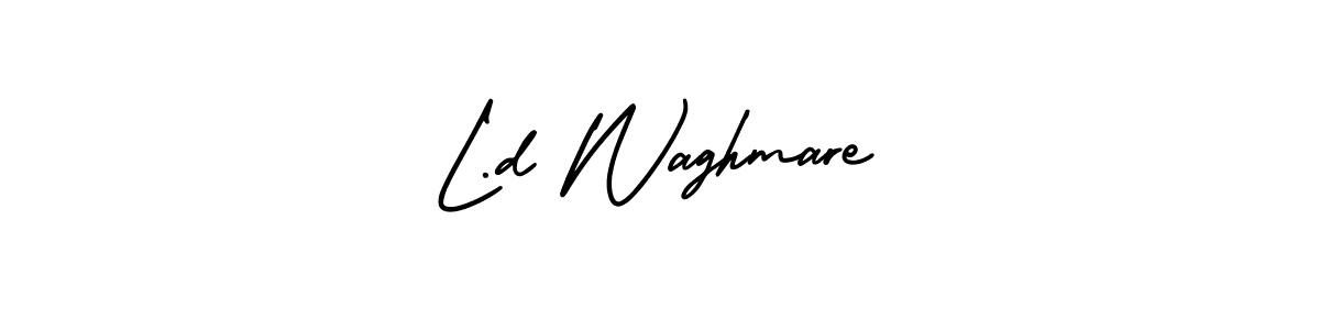 This is the best signature style for the L.d Waghmare name. Also you like these signature font (AmerikaSignatureDemo-Regular). Mix name signature. L.d Waghmare signature style 3 images and pictures png