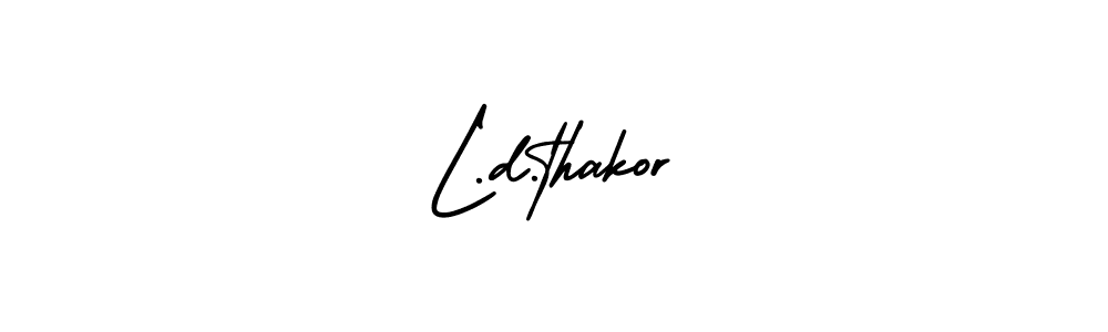 The best way (AmerikaSignatureDemo-Regular) to make a short signature is to pick only two or three words in your name. The name L.d.thakor include a total of six letters. For converting this name. L.d.thakor signature style 3 images and pictures png