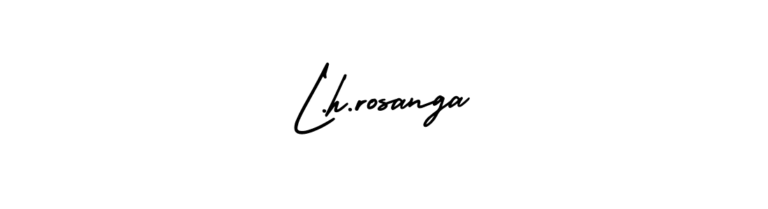 How to make L.h.rosanga name signature. Use AmerikaSignatureDemo-Regular style for creating short signs online. This is the latest handwritten sign. L.h.rosanga signature style 3 images and pictures png