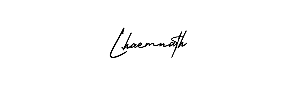 Create a beautiful signature design for name L.haemnath. With this signature (AmerikaSignatureDemo-Regular) fonts, you can make a handwritten signature for free. L.haemnath signature style 3 images and pictures png